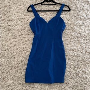 Form fitting blue mini dress